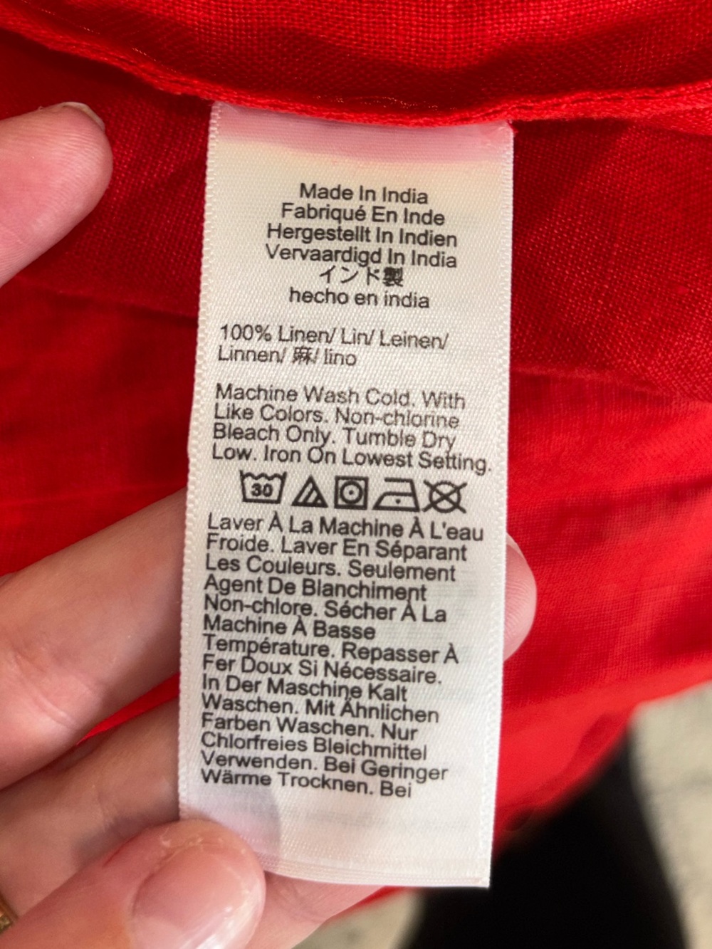 J Crew Seamed Linen Dress with Removable Belt in Red Arroyo Size Large NWT - Picture 15 of 16